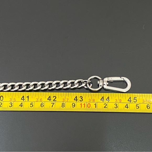 Saffiano Taupe Gray Chain & Leather Silver-tone 1/2” Replacement 45” Bag Strap - Picture 6 of 9